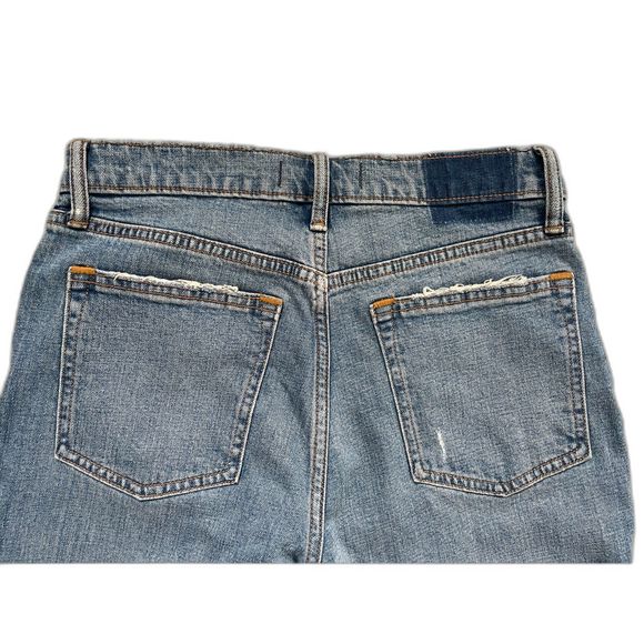 NWT Abercrombie & Fitch Women's The Skinny High Rise Blue Jeans Raw Hem Sz 28/6R - Picture 7 of 11